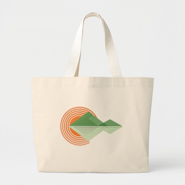 Bolsa Tote Grande Pôr do sol no vale (Frente)