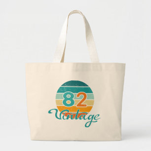 Bolsa Tote Grande Pôr do sol retrô 82 vintage desgastado