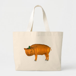 Bolsa Tote Grande Porco Louco do Halloween