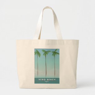 Bolsa Tote Grande Poster das viagens vintage de Vero Beach Florida