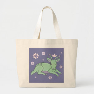 Bolsa Tote Grande Povo de Veados Alienígenas Arte Folclórica Corça