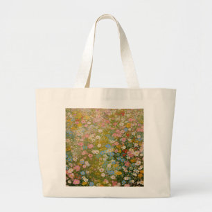 Bolsa Tote Grande Prado Colorido de Flores Silvestres 2