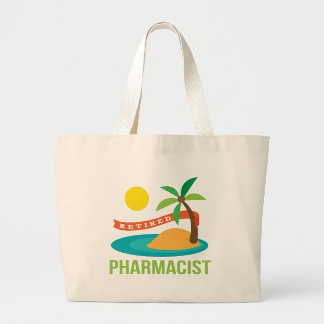 Bolsa Tote Grande Praia aposentada do farmacêutico (Frente)