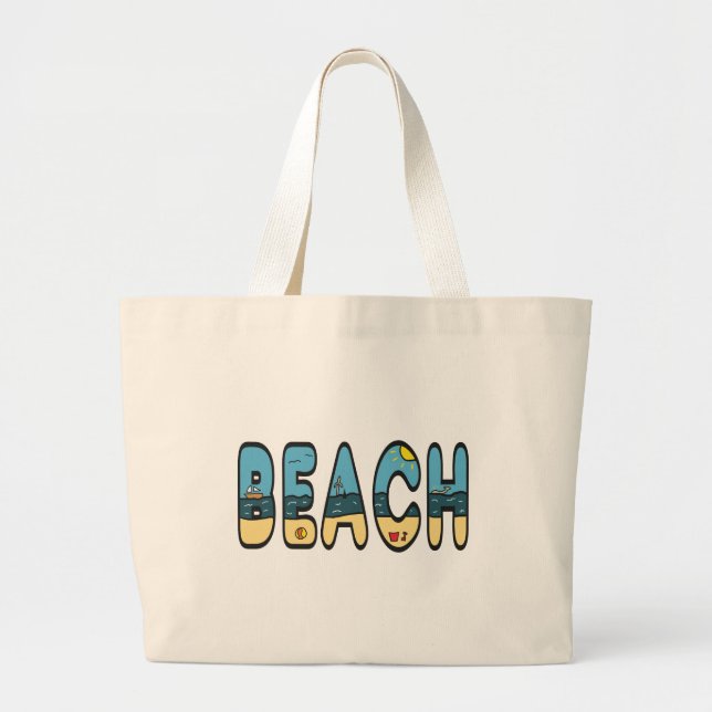 Bolsa Tote Grande Praia da praia (Frente)