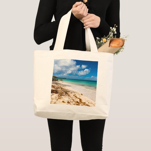 Bolsa Tote Grande praia de Anse Canot em Marie-Galante (Frente (produto))