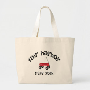 Bolsa Tote Grande Praia Fair Harbor Fire Island Red Wagon Nova York