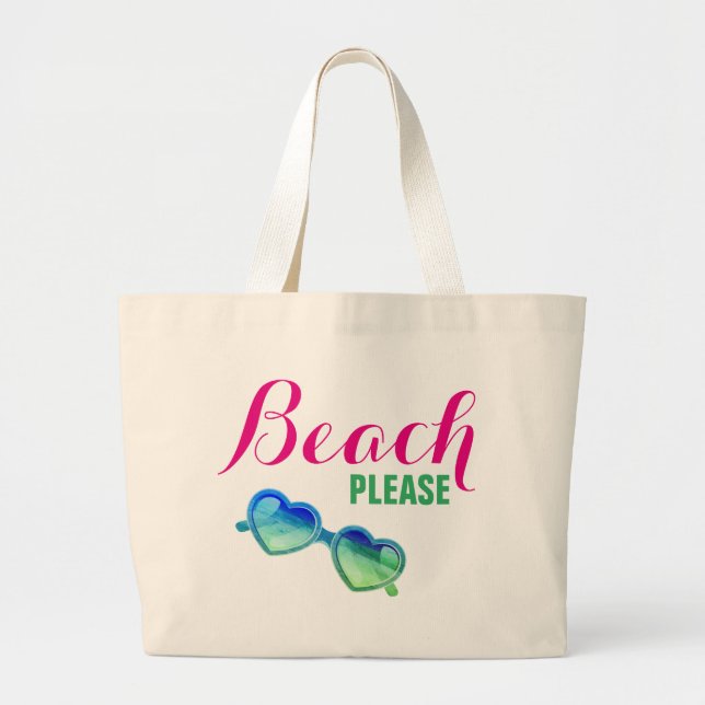 Bolsa Tote Grande Praia, por favor! (Frente)