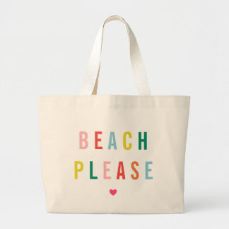 Bolsa Tote Grande Praia Por Favor Engraçado