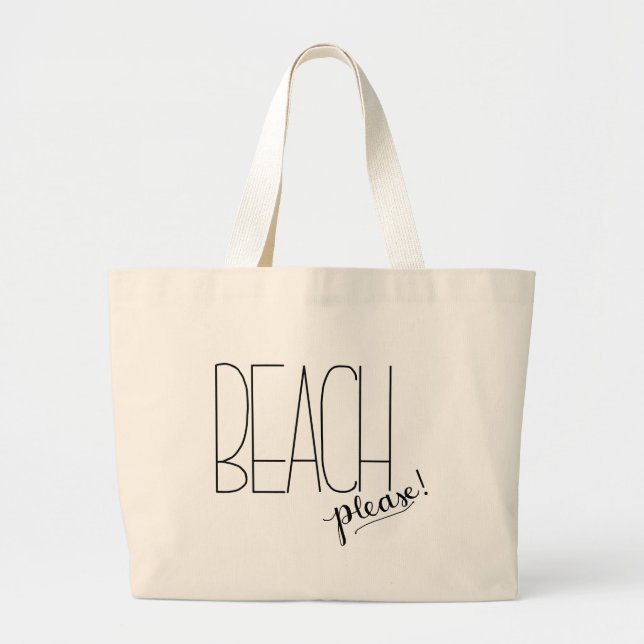 Bolsa Tote Grande Praia por favor! Sacola da praia (Frente)