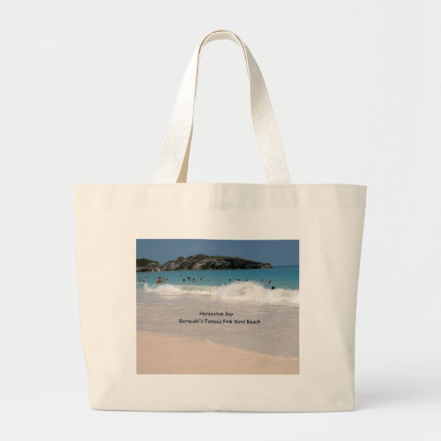 Bolsa Tote Grande Praia Rosa das Bermudas (Frente)