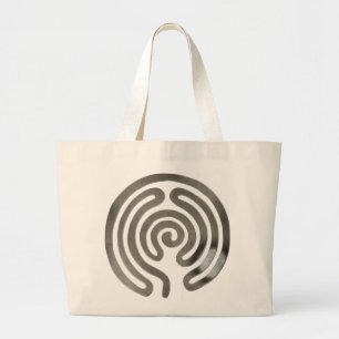 Bolsa Tote Grande prata antiga labiríntica