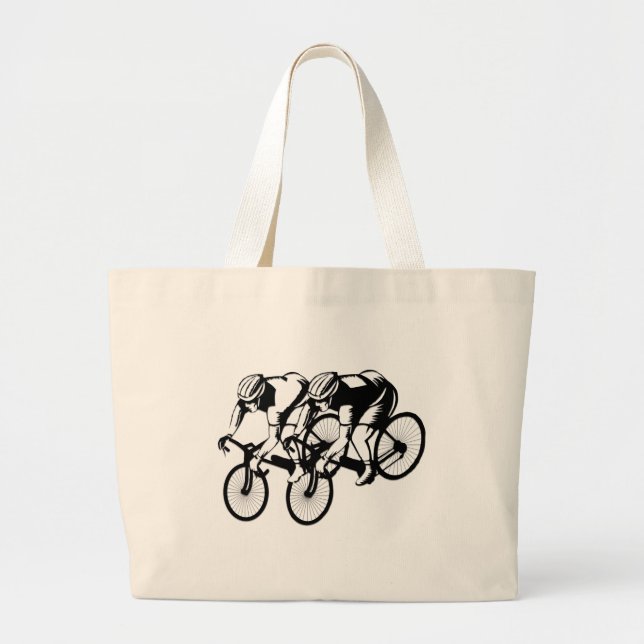 Bolsa Tote Grande Prata de Corrida Bicicleta (Frente)