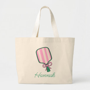 Bolsa Tote Grande Pré-Pink e Pickleball Verde Personalizados