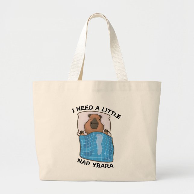 Bolsa Tote Grande Preciso De Um Pouco De Napybara Dormindo Capybara  (Frente)