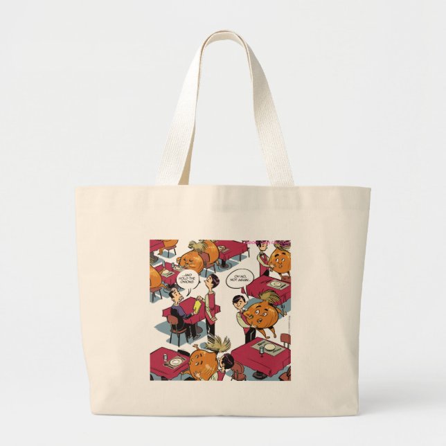 Bolsa Tote Grande Prendam As Cebolas, Por Favor Engraçados. (Frente)