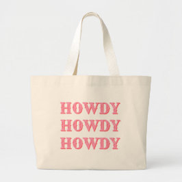 Bolsa Tote Grande Preppy Girly Howdy Pink