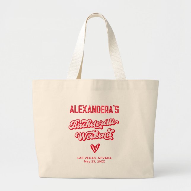 Bolsa Tote Grande Presente de Festa de Despedida de Solteira Vermelh (Frente)