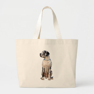 Bolsa Tote Grande Presente de foto do Great Dane preto e branco Harl