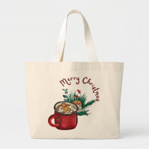Bolsa Tote Grande Presente de Papais noeis Personalizados no Natal