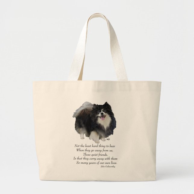 Bolsa Tote Grande Presente de Pomerânia Negra (Frente)