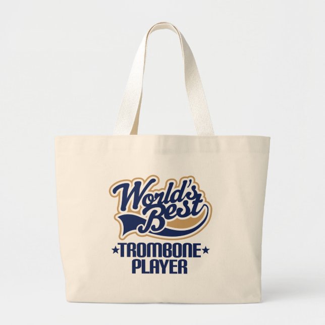 Bolsa Tote Grande Presente do jogador de Trombone dos mundos o (Frente)
