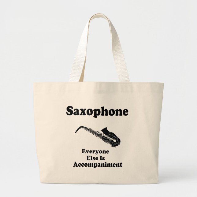 Bolsa Tote Grande Presente do saxofone (Frente)