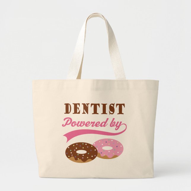 Bolsa Tote Grande Presente engraçado do dentista (Frente)