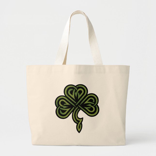 Bolsa Tote Grande Presente irlandês do trevo (Frente)
