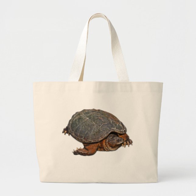 Bolsa Tote Grande Presente para amante do Terrapin da Tartaruga (Frente)