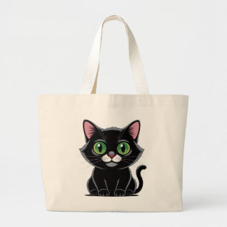 Bolsa Tote Grande Presente para Mãe de Gato Fofa Kawaii