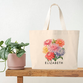 Bolsa Tote Grande Presente Personalizado de Flor no Mês de Nasciment