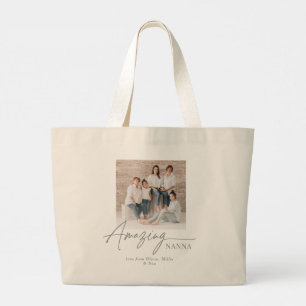 Bolsa Tote Grande Presente Personalizado Incrível para a Nanna com F