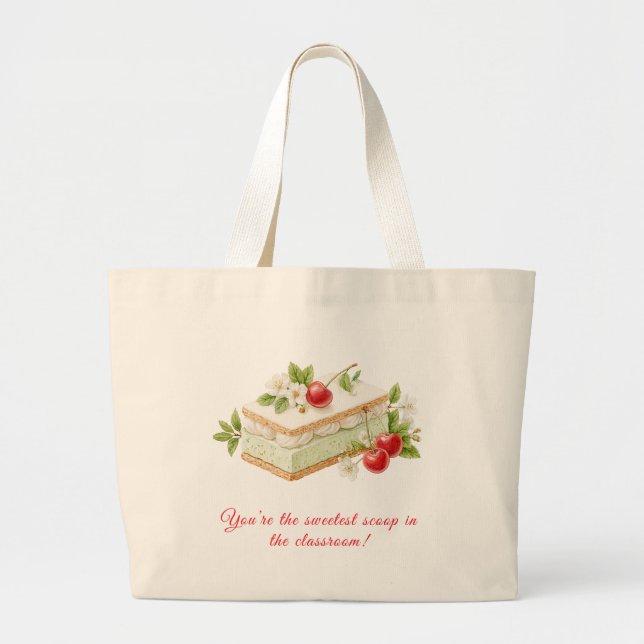 Bolsa Tote Grande Presente Personalizado para Professores de Volta à (Frente)