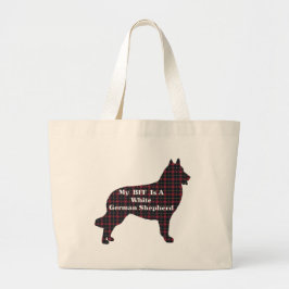 Bolsa Tote Grande Presentes BFF de GERMAN SHEPHERD BRANCO