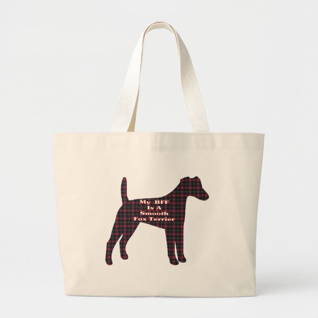 Bolsa Tote Grande Presentes BFF Suaves de Fox Terrier (Frente)