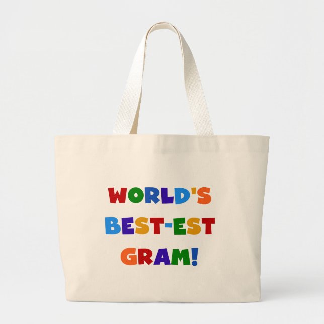 Bolsa Tote Grande Presentes brilhantes das cores do grama do (Frente)