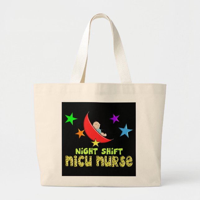 Bolsa Tote Grande Presentes da ENFERMEIRA do turno da noite NICU (Frente)