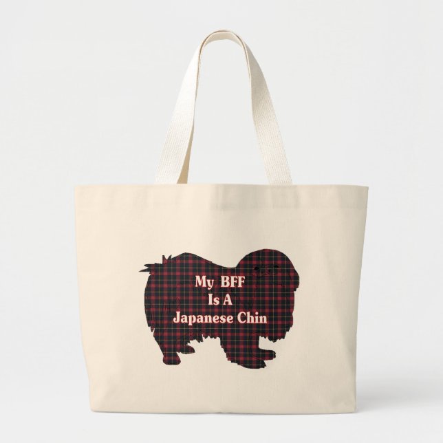 Bolsa Tote Grande Presentes de BFF no Chin Japonês (Frente)