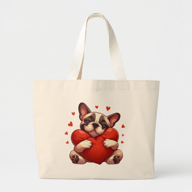 Bolsa Tote Grande Presentes de Dia dos Namorados Pitbull (Frente)