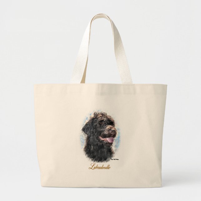 Bolsa Tote Grande Presentes de Labradoodle (Frente)
