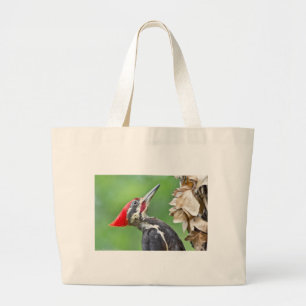 Bolsa Tote Grande Presentes de Roupas com Perfil de Pica-Pau-Grande
