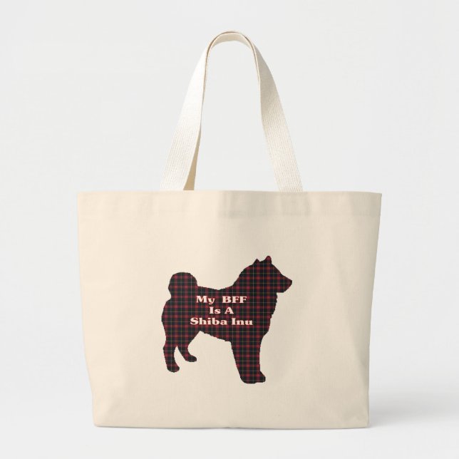 Bolsa Tote Grande Presentes de Shiba Inu BFF (Frente)