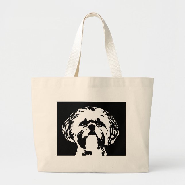 Bolsa Tote Grande Presentes de Shih Tzu - saco (Frente)