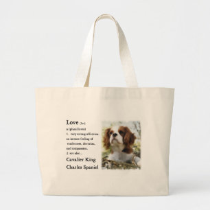 Bolsa Tote Grande Presentes descuidados do Spaniel de rei Charles