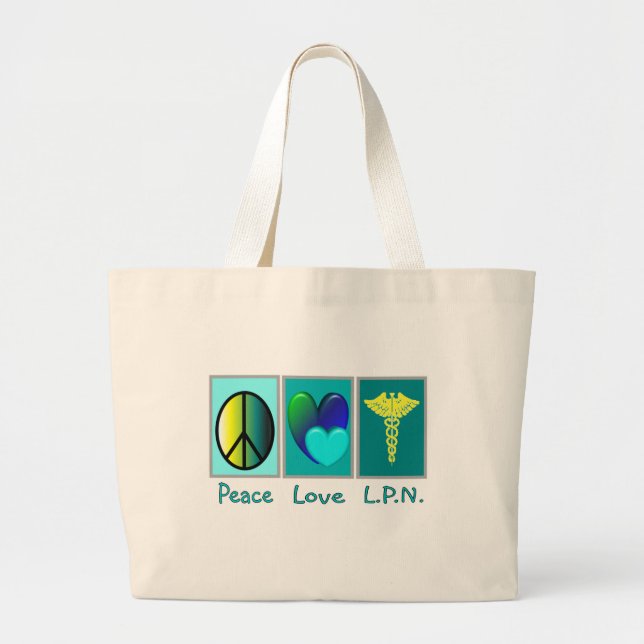 Bolsa Tote Grande Presentes do amor LPN da paz (Frente)