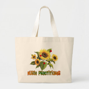 Bolsa Tote Grande Presentes do design do girassol do médico da