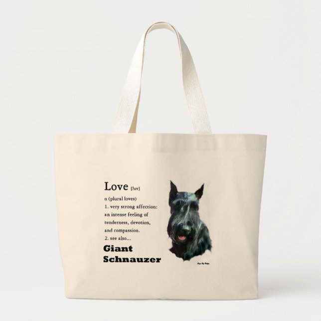 Bolsa Tote Grande Presentes do Gigante Schnauzer (Frente)