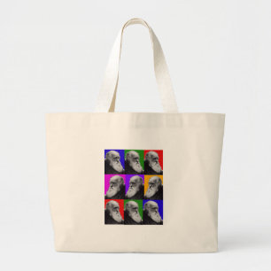 Bolsa Tote Grande Presentes do pop art de Charles Darwin para todas
