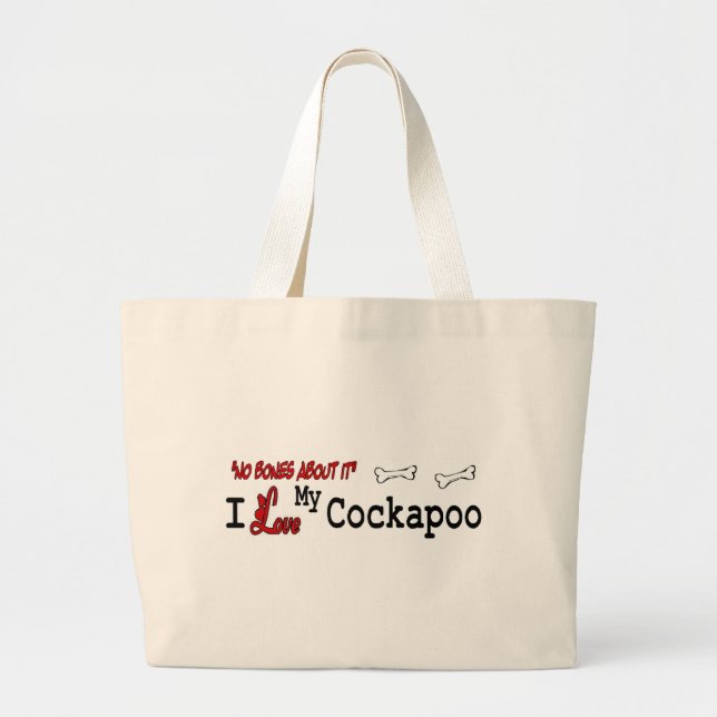 Bolsa Tote Grande Presentes dos amantes de Cockapoo (Frente)