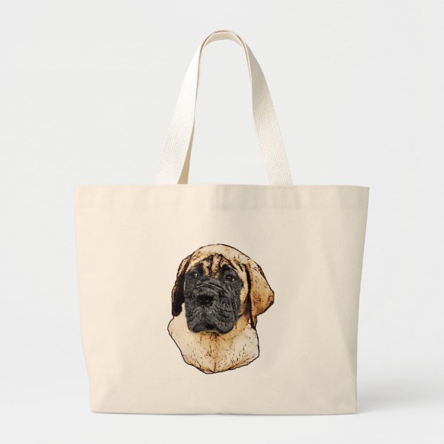 Bolsa Tote Grande Presentes ingleses da arte do Mastiff (Frente)